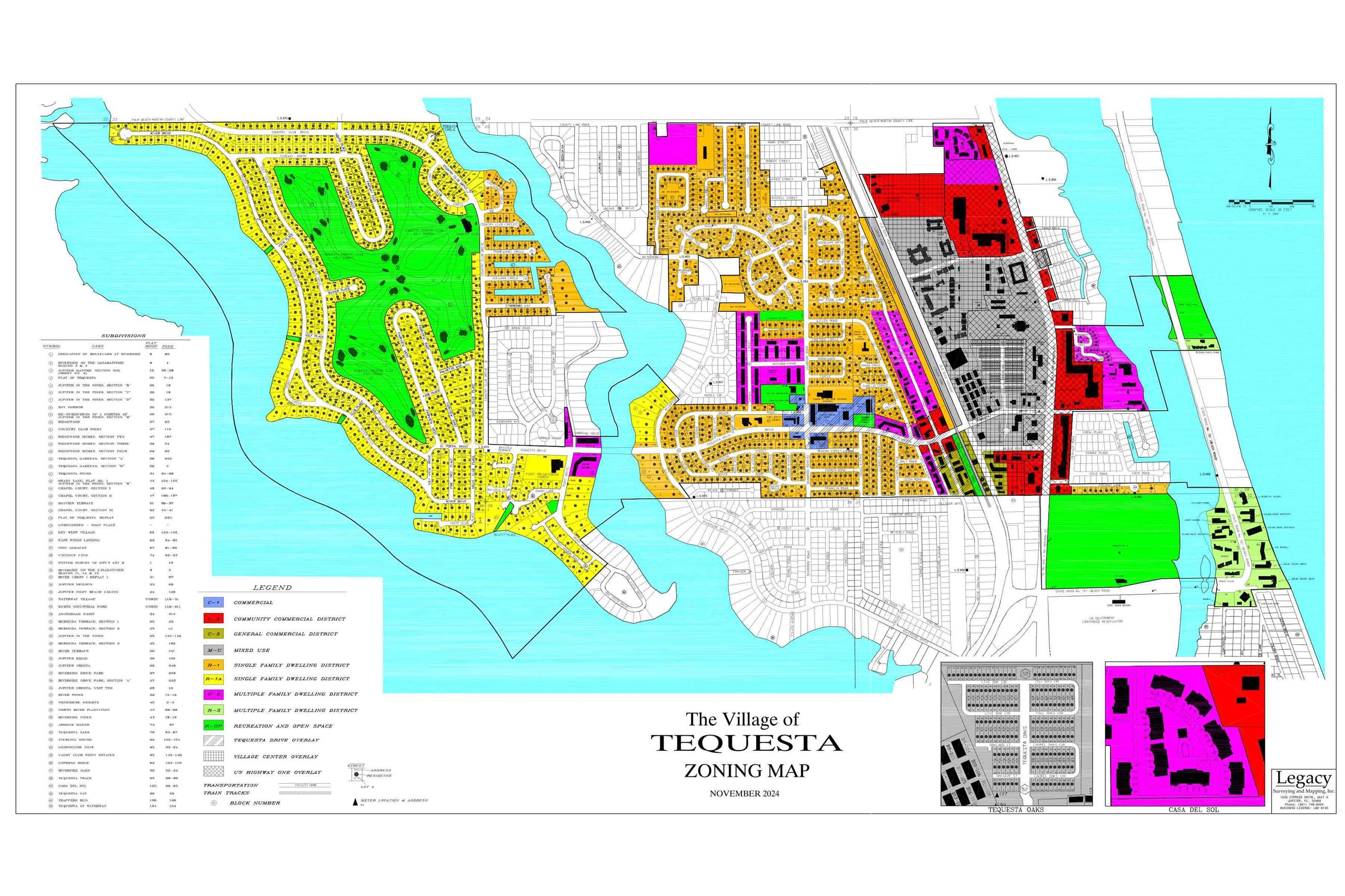 2025 TEQUESTA WALL MAP - ZONING