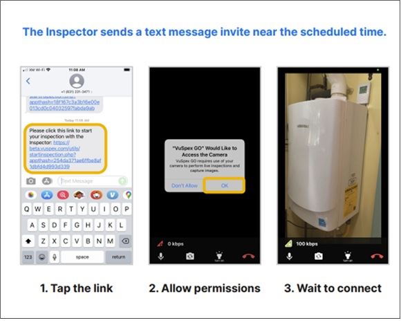 Image of what virtual inspection will look like for the contractor.